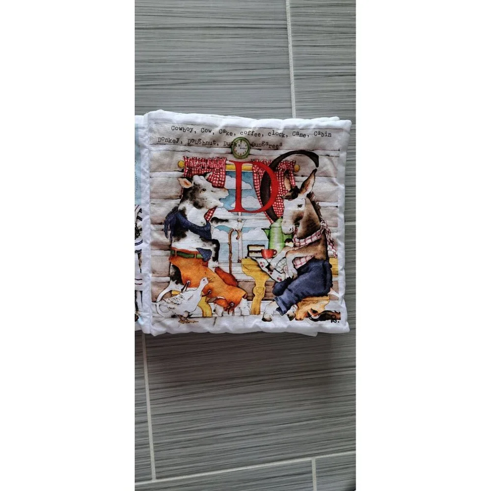 Hungry Animal Alphabet Cloth Book Toddler Soft Fabric Storybook Educational Toy - Picture 3 of 9